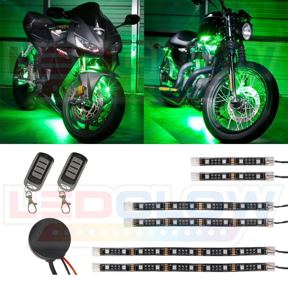 LEDGlow 6pc Advanced Green SMD LED Motorcycle Light Kit