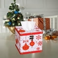 thumbnail image 4 of Tissue Box Cover, PU Leather Tissue Box Holder Fmlxio Christmas Wooden Leather Tissue Box Paper Box Home Restaurant Living Room Coffee Table Desktop Tissue Storage Box Holiday Gift Finder, 4 of 6