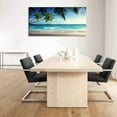thumbnail image 6 of HFDF Large Wall Art Ocean Waves Canvas Pictures Coconut Trees Sands Beach Seascape Landscape Modern Summer Sea Nature Canvas Artwork Contemporary Wall Art for Livg Room Wall Decor 14x11inch Framed, 6 of 6