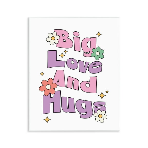 Stupell Industries Big Love And Hugs Plants & Flowers Painting Unframed Art Print Wall Art, 11 x 14