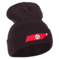 thumbnail image 4 of Tennessee Flag Map Embroidered Long Beanie - Black OSFM, 4 of 5