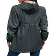 thumbnail image 3 of Imperméable imperméable pour Femmes Veste de Pluie Légère à Capuche avec Poches pour la Randonnée en Plein Air, 3 of 4