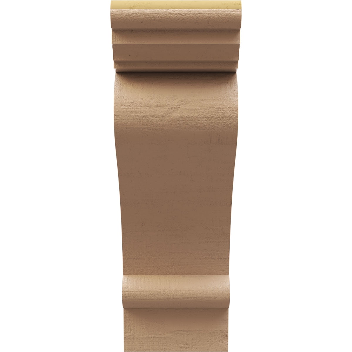 2"W x 4"D x 6"H Classic Mayflower Rough Cedar Woodgrain TimberThane Corbel, Primed Tan