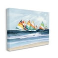 thumbnail image 3 of Stupell Industries Shoreline Sailboat Race Striped Sails Coastal Painting, 48 x 36, Design by Sally Swatland, 3 of 7