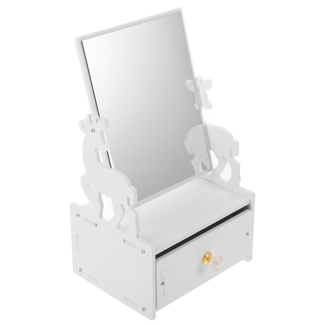 Organizador de escritorio Caja de almacenaje para maquillaje diseño de cajón soporte de almacenamiento organizador de cosméticos de escritorio con espejo