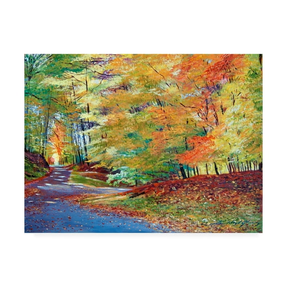 Trademark Fine Art 'Walking in Autumn' Canvas Art by David Lloyd Glover