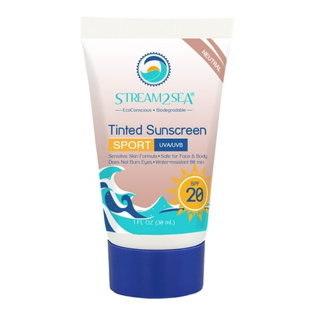 Body Tint - Stream2Sea Face & Body SPF 20 Tinted Travel Facial Sunscreen 1oz