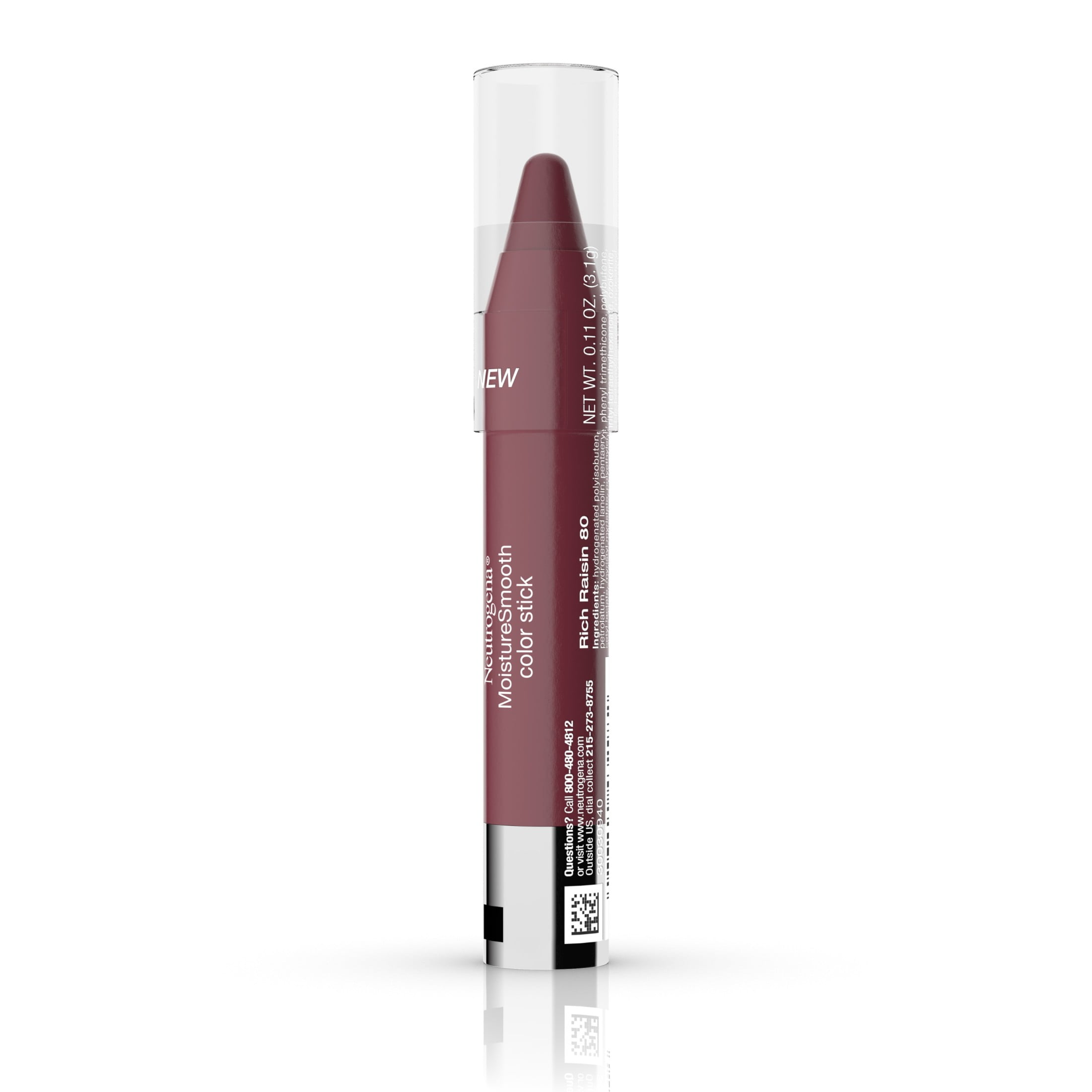 (2 pack) Neutrogena MoistureSmooth Color Stick, 80 Rich Raisin,.011 oz