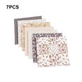 thumbnail image 4 of ZheElen 7 Pieces Square Quilting Fabric Bundle Assorted Pattern Home Supplies Floral-print Cloth Needlework Material Coffee Color/50*50cm 1Set, 4 of 6