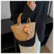 thumbnail image 4 of Firefly hope Bolso de hombro tejido para mujer, bolso de mano y neceser, elegante bolso de playa de verano, 28 x 11 x 15 cm (caqui)., 4 of 4