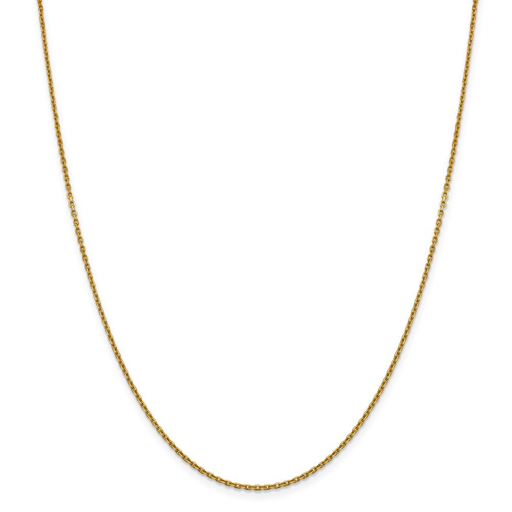 Solid 14k Yellow Gold 1.5 mm Diamond-Cut Rolo Chain Necklace with Secure Lobster Lock Clasp