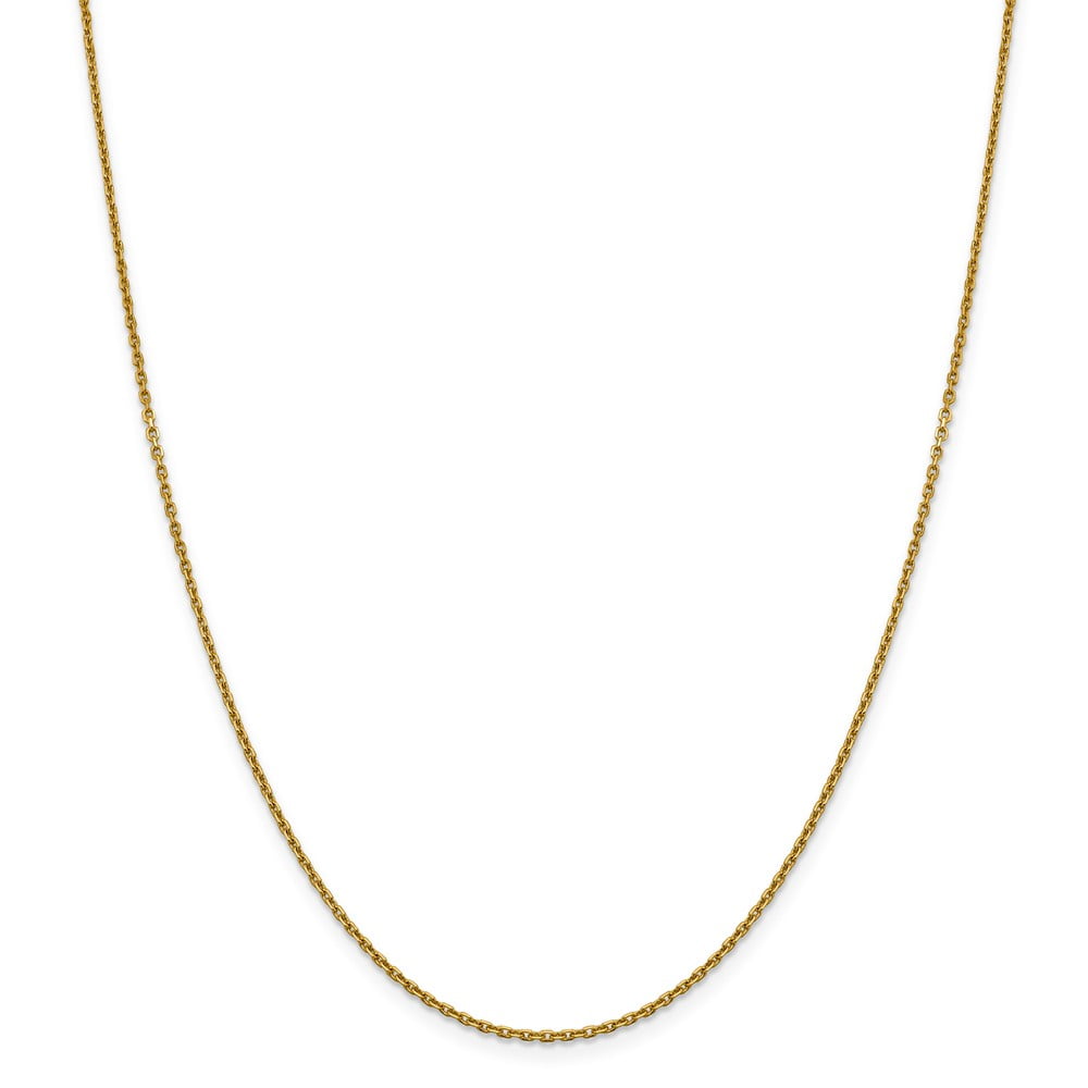Leslie's Real 14kt Yellow Gold 1.5mm Diamond Cut Rolo Chain; 16 inch; Lobster Clasp; for Adults and Teens; for Women and Men