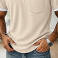 thumbnail image 7 of Kojanyu Men's Summer Casual Fashion Color-blocked Short Sleeve Round Neck Button-down Shirt – Soft Knitted Top with Stylish Details S-XXL, 7 of 7