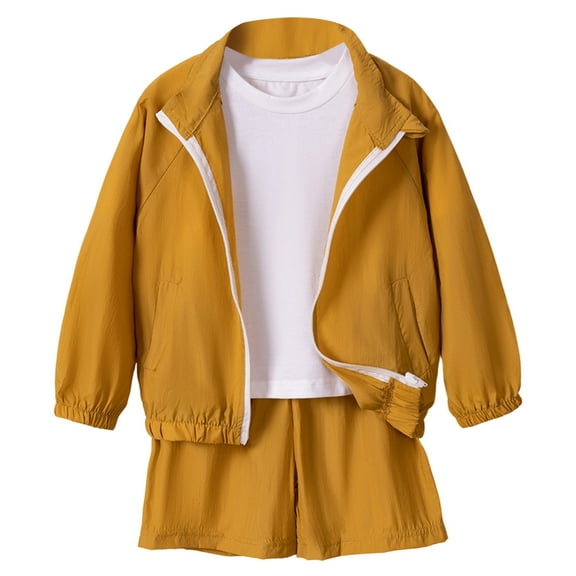 MEZZALL Boys Outfits Sets Casual Long Sleeve Zip Up Hoodie With Shorts Fall Toddler Kids Sportswear Comfortable Playwear Dailywear Lovely / 4-5 Years