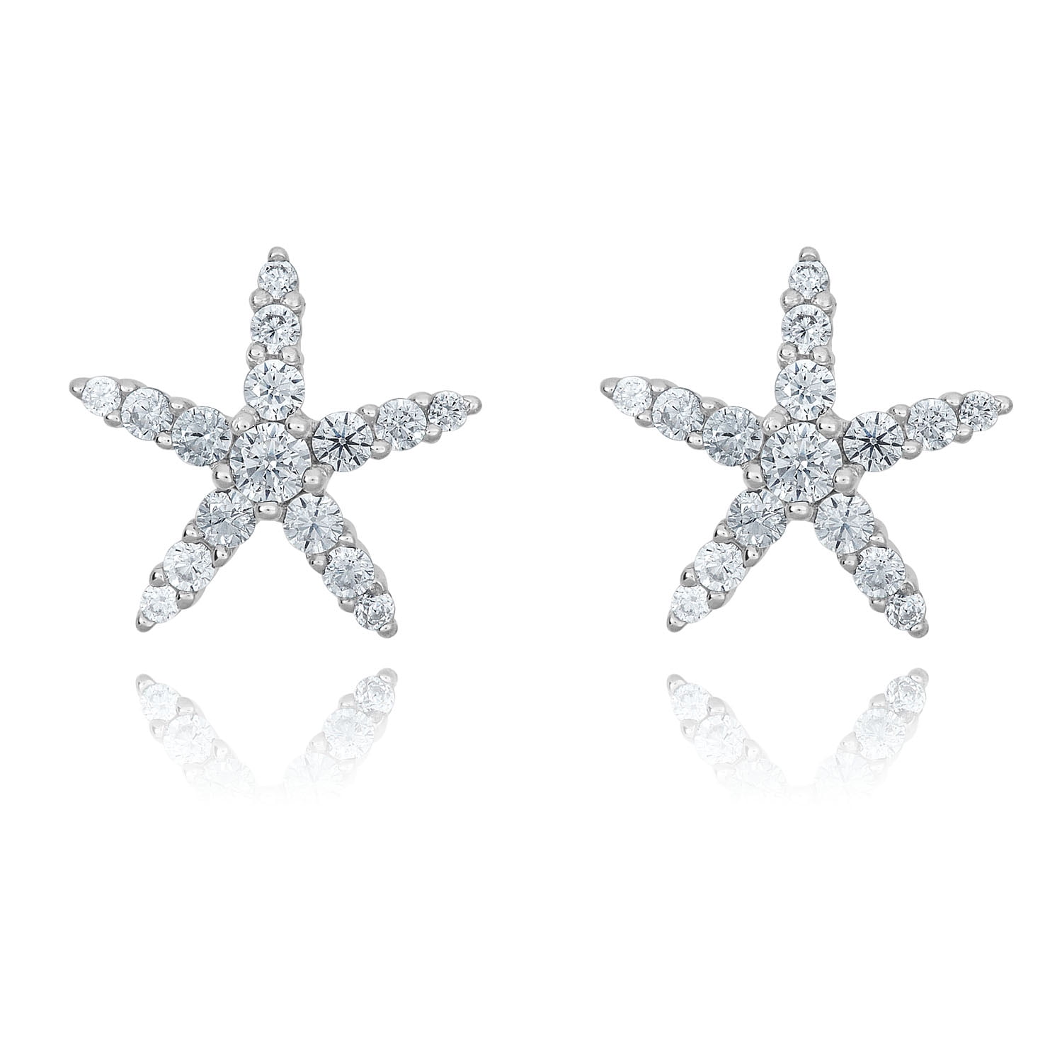 Starfish Earrings in Sterling Silver