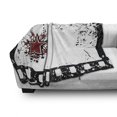 thumbnail image 3 of Movie Theater Soft Flannel Fleece Blanket, Grungy Illustration of Film Strip with Ornamental Stars Cinematography, Cozy Plush for Indoor and Outdoor Use, 60" x 80", Black White Ruby, by Ambesonne, 3 of 6