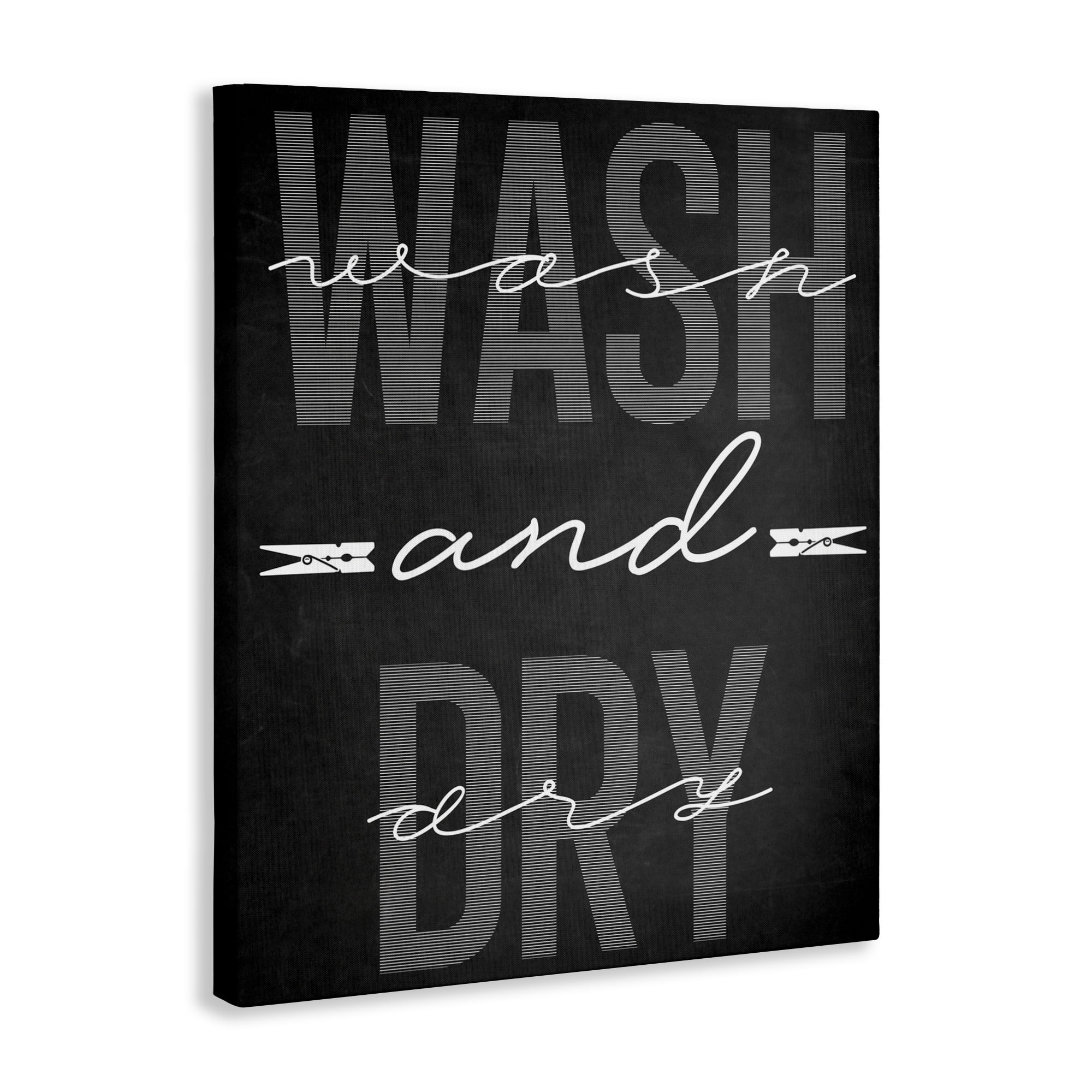 Wash And Dry Black Minimal Canvas Wall Art, design by Marcus Prime