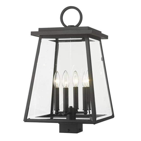 Z-Lite Broughton 4 Light Outdoor Post Mount Fixture Black