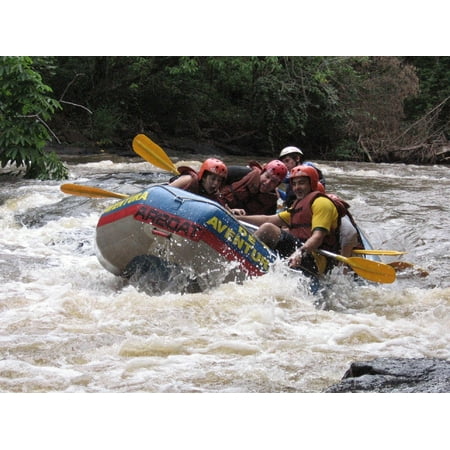 Canvas Print Action Rafting Whitewater Teamwork Challenge Team Stretched Canvas 10 x