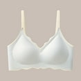 thumbnail image 2 of Womens Everyday Bras Comfortable Wireless Scalloped Bralettes V Neck Bra Soft Support Comfort Bra, 2 of 4