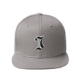 thumbnail image 2 of Daxton Classic Snapback Old English A to Z Numbers Initials Flat Bill Visor Cap-Light Grey Hat, Letter I, 2 of 3