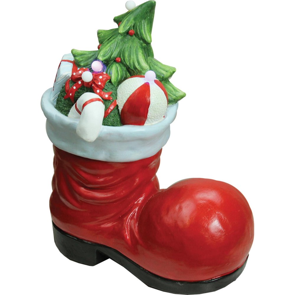 19" Christmas Morning LED Lighted Santa Boot with Presents Musical