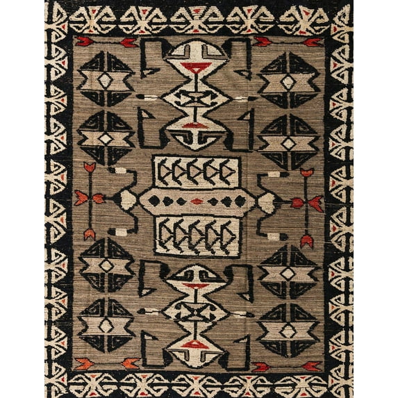 Ahgly Company Machine Washable Indoor Rectangle Abstract Tiger Orange Brown Area Rugs, 8' x 10'