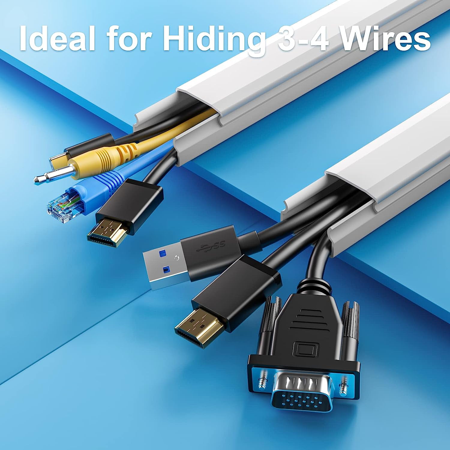Cord Hider, Delamu 31.4 Cord Cover Large Cable Hider Wire Covers
