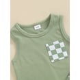 thumbnail image 5 of Bagilaanoe 2pcs Toddler Baby Boy Shorts Set Sleeveless Tank Tops + Checkerboard Shorts 6M 12M 18M 24M 3T 4T Kids Casual Summer Clothes, 5 of 7