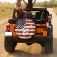 thumbnail image 3 of KAKALAD American Flag Background Bee Spare Tire Cover Universal Vehicle Accessories Buckle Car Tools 14”in, 3 of 6