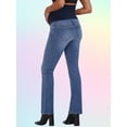 thumbnail image 2 of Savi Parker Women's Maternity Bootcut Jeans with Pockets – Pregnancy Must Haves Maternity Jeans Over The Belly - 32.5" Inseam (S, Marina Wash), 2 of 6