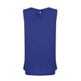 thumbnail image 3 of Tank Tops for Women Women's Fashion Round Neck Casual Solid Color Sleeveless Back Button T-Shirt Tank Top Kagetolytai Royal Blue M, 3 of 5