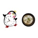 thumbnail image 5 of Reloj de pared silencioso, decorativo, con diseño de pingüino pequeño, marco de fotos redondo de madera, de resina estilo retro europeo, ideal para do, 5 of 8