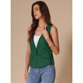 thumbnail image 3 of DARING DIVA Womens Linen Vest Loose Sleeveless Blazer Lightweight Jacket S Green, 3 of 6
