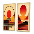 thumbnail image 3 of Designart "Bold Red Sunset II" Coastal Sunset Framed Wall Art Set Of 2 - Red Beach Framed Canvas Set For Living Room Decor, 3 of 7