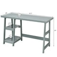 thumbnail image 6 of FONIRRA 47.5 inches Computer Desk Trestle Table with 2 Removable Shelves for for Home Office Workstation, Gray, 6 of 7
