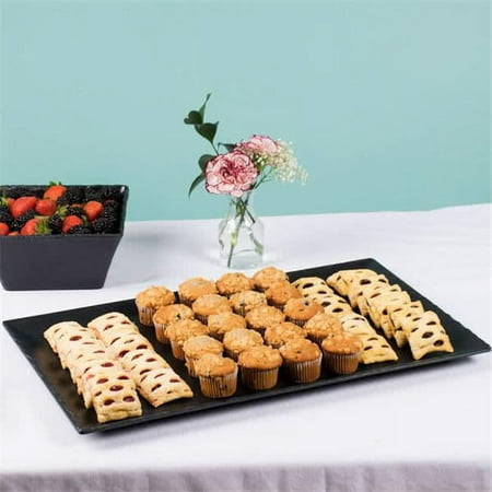 

21 x 13 in. Melamine Slate Platter - Black