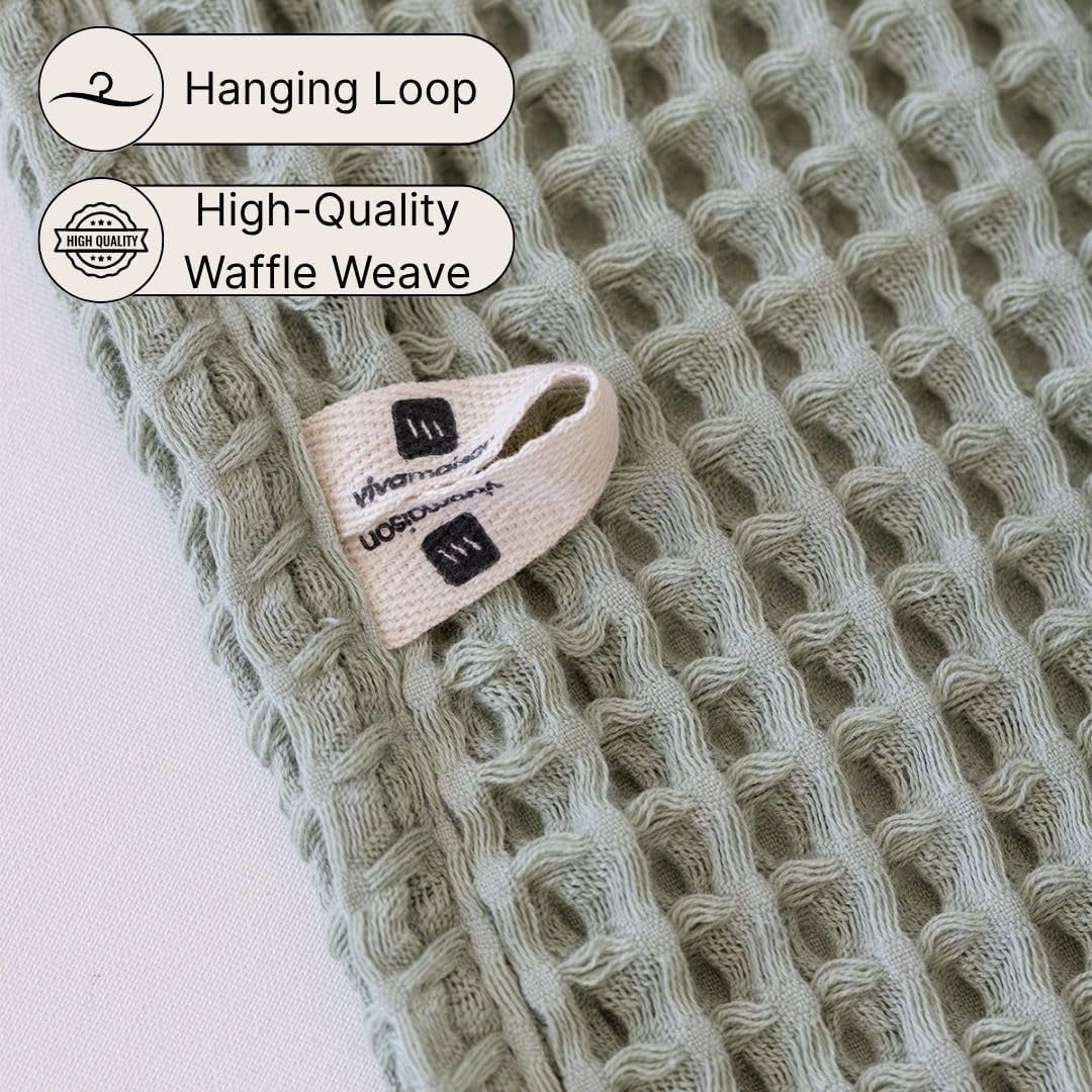 Premium Waffle Bath Sheet Towels Pack of 2 Extra Large 35x71 inch - 100% Turkish Cotton, Waffle Weave, Quick Dry, Lint Free, Light, Thin, Oversized Bath Towel (Brown, Set of 2 Bath Towels)