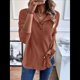 thumbnail image 5 of Sudadera Holgada Informal de Larga con Cuello en V para Mujer Rojo XXL, 5 of 8