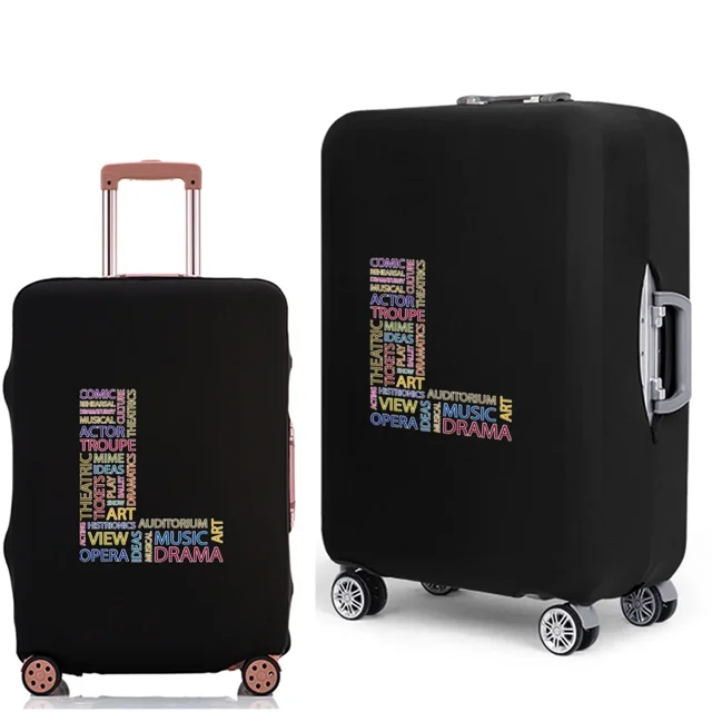 2022 Luggage Case Protective Cover Text 26 Letter Pattern Travel Elastic Duffle Luggage Dust Cover for 18-28 Inch Suitcase 8text L L