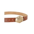 thumbnail image 5 of Jessica Simpson Women's Sculpted Gold Plaque Buckle Leather Belt for Dresses, Skirts or Blazers, 5 of 6