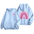 thumbnail image 2 of NinXxx Women's Thick Woolen Hooded Sweatshirt Jacket Warm Winter Top Sky Blue S, 2 of 7