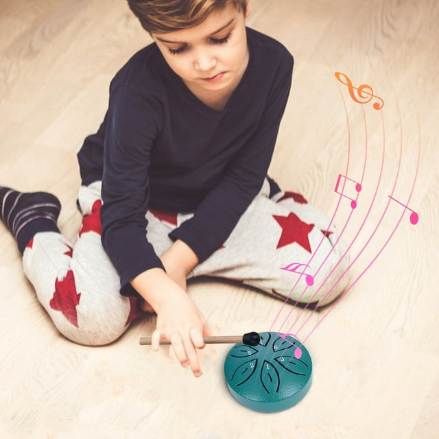 Tambour à Languette en Acier 3 Pouces 6 Tons avec Sac de Rangement - Mini Tambour de Pluie Portable pour Pratique Musicale et Performance Akmoler / Acier Inoxydable, A