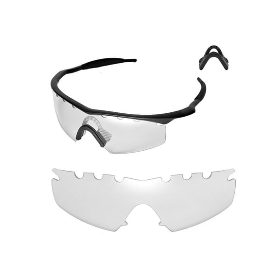 Walleva Clear Vented Replacement Lenses And Black Nosepad For Oakley M Frame Strike Sunglasses