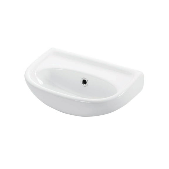 Basic 4000.00 Wall Mount Bathroom Sink in Ceramic White without Faucet Hole
