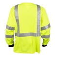 thumbnail image 2 of Cor-Brite Class II T-Shirt Lime Birdseye Mesh Long Sleeves Silver Reflective, 2 of 3