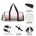 thumbnail image 5 of Rocae Pink Marble Print Round Travel Duffel Bag and Fitness Bag, Women's Waterproof Weekend Tote, Men's Travel and Fitness Essentials, 5 of 8