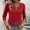 *Red, variant on ClodeEU Womens Tops 3/4 Length Sleeve Shirts,Keyhole Neck Detail Crew Neck Shirts,Cut Out Design Stretchy Tees Beige,Womens Plus S
