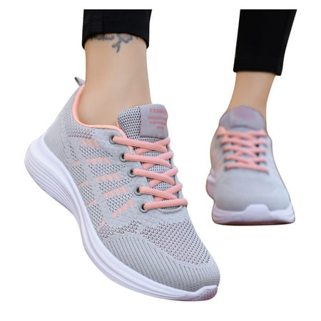 Mepaouo Fashion Sneakers for Women Lace up Breathable Running Shoes Workout Gym Sport Shoes