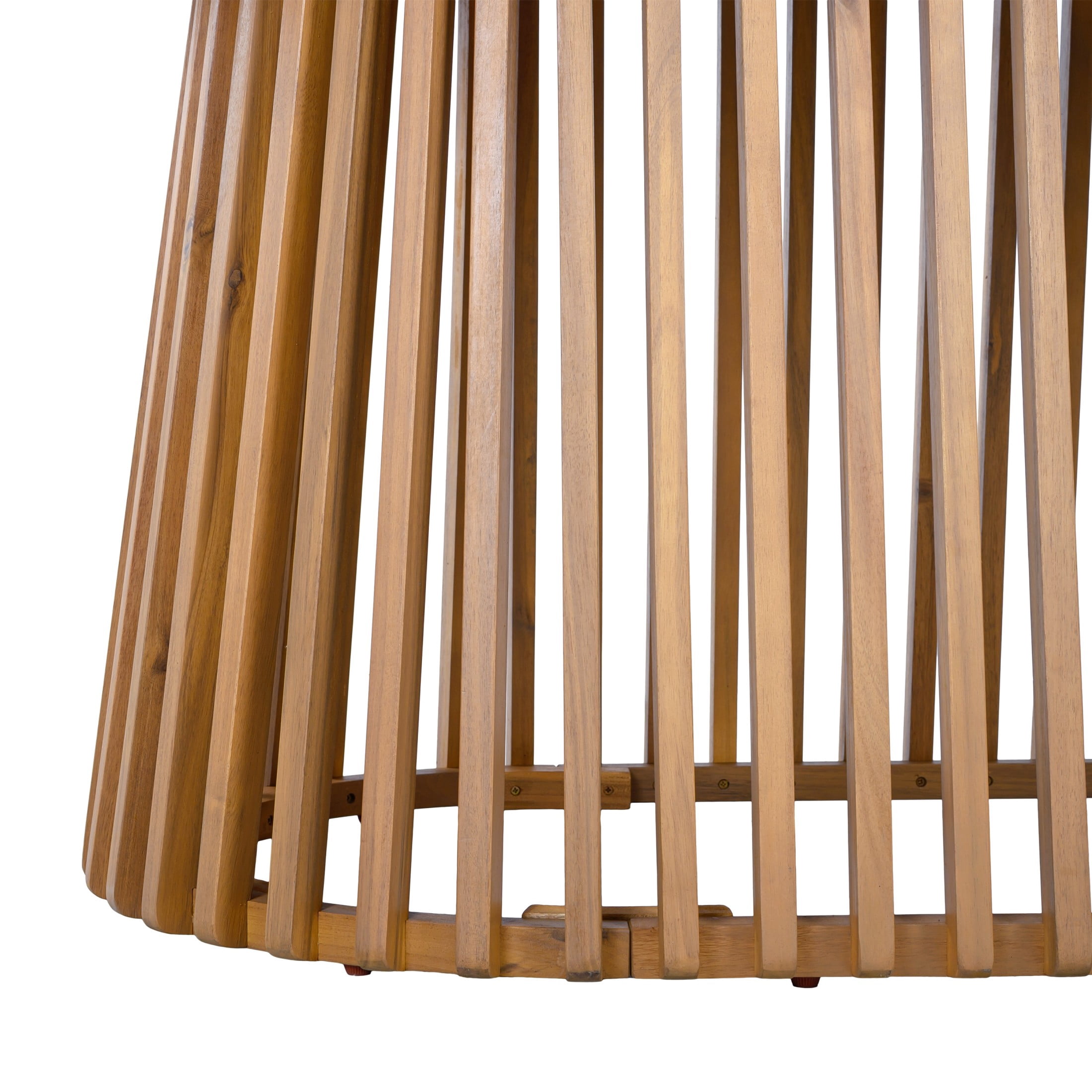 Christopher Knight Home Outdoor Oval Dining Table, Solid Acacia Wood Slatted Patio Table, Light Teak